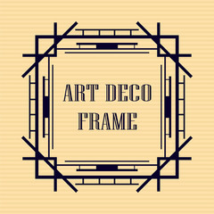 Vintage retro frame in Art Deco style. Template for design