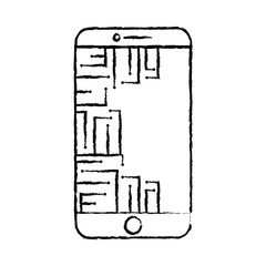 smartphone circuit processor technology device vector illustration