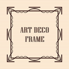 Vintage retro frame in Art Deco style. Template for design