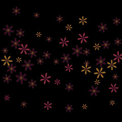 Feminine Floral Pattern with Simple Small Flowers for Greeting Card or Poster. Naive Daisy Flowers in Primitive Style. Vector Background for Spring or Summer Design..