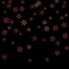 Feminine Floral Pattern with Simple Small Flowers for Greeting Card or Poster. Naive Daisy Flowers in Primitive Style. Vector Background for Spring or Summer Design..