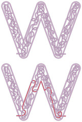 Maze letter W