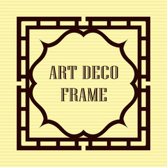 Vintage retro frame in Art Deco style. Template for design