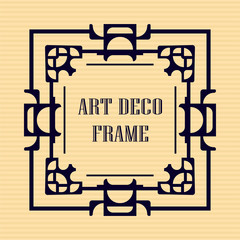Vintage retro frame in Art Deco style. Template for design