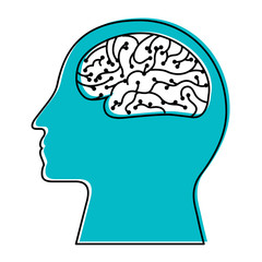 human profile brain artificial intelligence circuit vector illustration