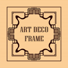Vintage retro frame in Art Deco style. Template for design