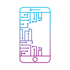 smartphone circuit processor technology device vector illustration