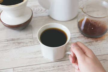 ドリップコーヒーと手元