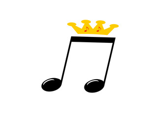 Music note with crown
