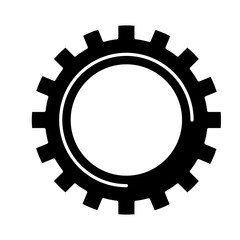 gear wheel cog technology mechanical engineering vector illustration black and white design
