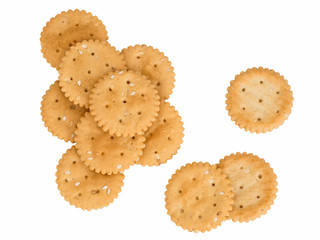 Gluten free crackers, isolated on white