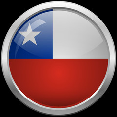 Chilean flag glass button vector illustration