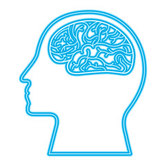 human profile brain artificial intelligence circuit vector illustration
