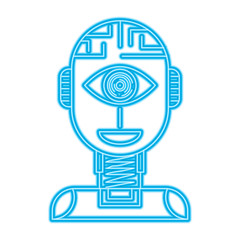robot artificial intelligence security eye surveillance technology vector illustration