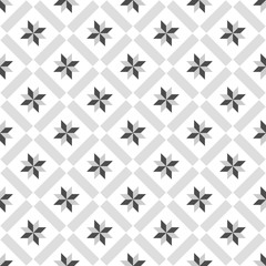 Tile grey and white decorative floor tiles vector pattern or seamless background