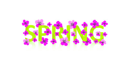 Bright sign. Green text 