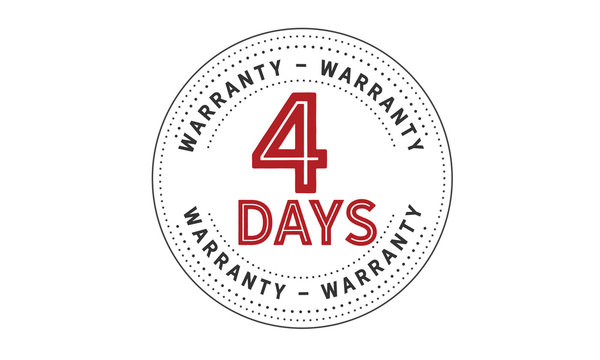 4 days warranty icon vintage rubber stamp guarantee