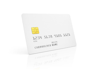 White bank card.
