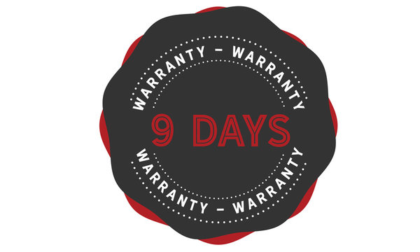 9 days warranty icon vintage rubber stamp guarantee