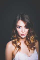 portrait of beautiful delicate woman. Portrait. Beauty. Glamorous look.