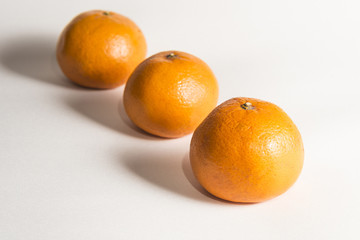 Mandarins on a light background