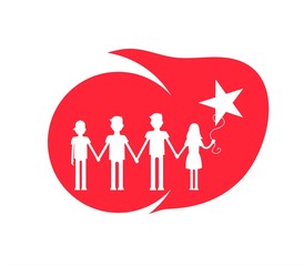 23 april National Sovereignty and Children's Day in Turkey. Vector illustration