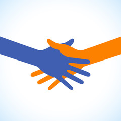 Colorful icon hand shake. Vector illustration.