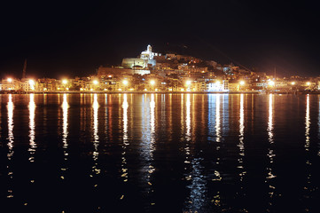 Fototapeta na wymiar Ibiza Town at night