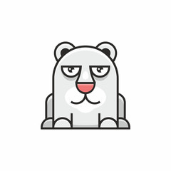 cute polar bear icon on white background