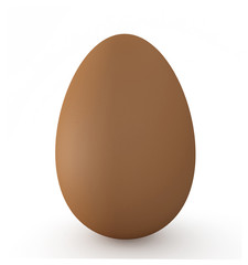 one egg on white background