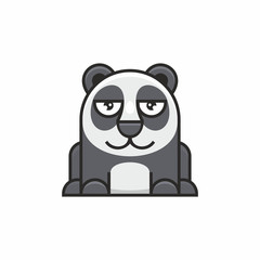 cute panda icon on white background