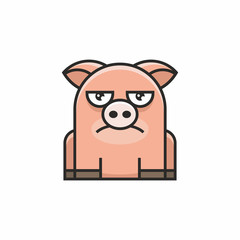 cute pig icon on white background