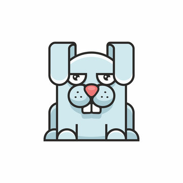 cute hare icon on white background