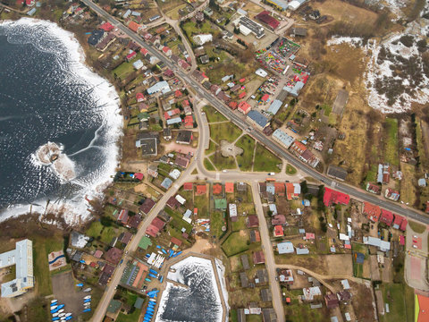 Fototapeta Widok z lotu ptaka na Rajgród, Polska