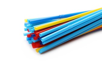 Fototapeta premium Colorful drinking straws isolated on white background