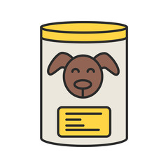 Canned dog food color icon