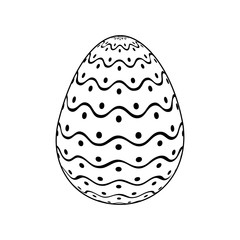 decorative easter egg dots and waves ornament vector illustration