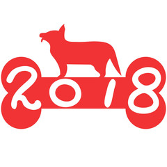 red bone 2018 dog year background