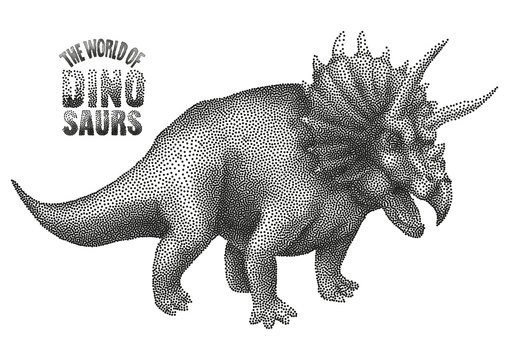 Dinosaur in stippling technique