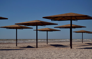 Umbrellas on the seaside