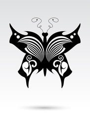 Butterfly logo for tattoo, beauty salon, yoga, spa, floral sign