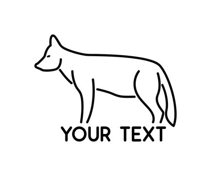 wolf animal line logo design