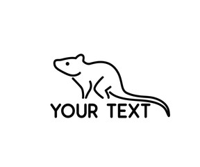 rat mouse animal line logo design