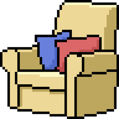 vector pixel art sofa