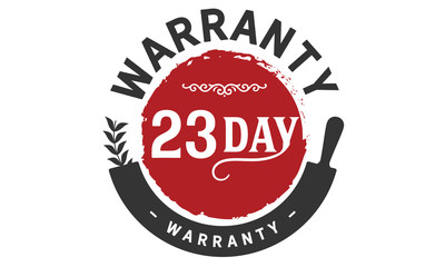 Fototapeta na wymiar 23 days warranty icon vintage rubber stamp guarantee