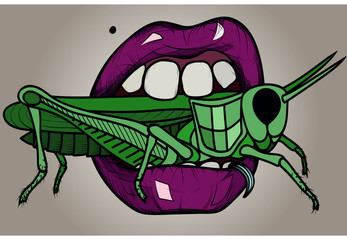 grasshopper in the teeth