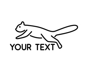 squirrel jump animal line logo design illustration