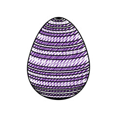stripes decorative easter egg ornament festive vector illustration