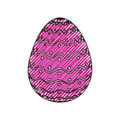 decorative easter egg dots and waves ornament vector illustration