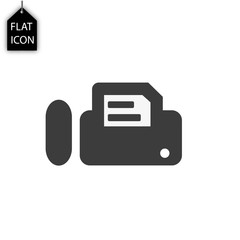 printer grey fax icon isolated on white background. Modern flat pictogram, business, marketing, internet concept. Trendy Simple symbol for web site design button to mobile app. Logo illustration grey